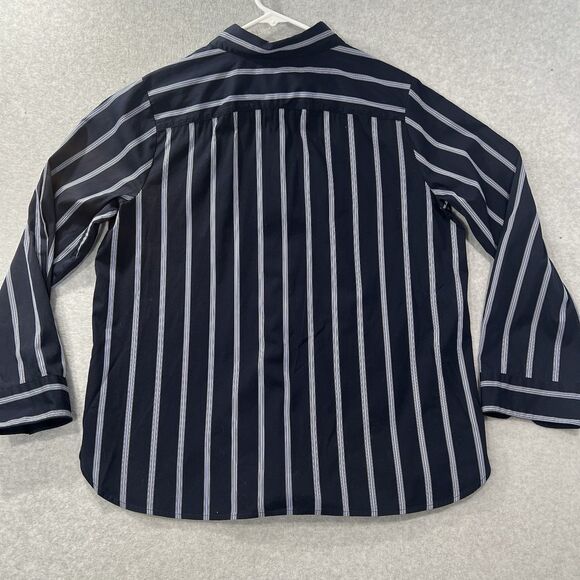 Banana Republic Sz XL Womens Button Up Shirt Long Sleeve Blue/White Striped - Picture 6 of 16